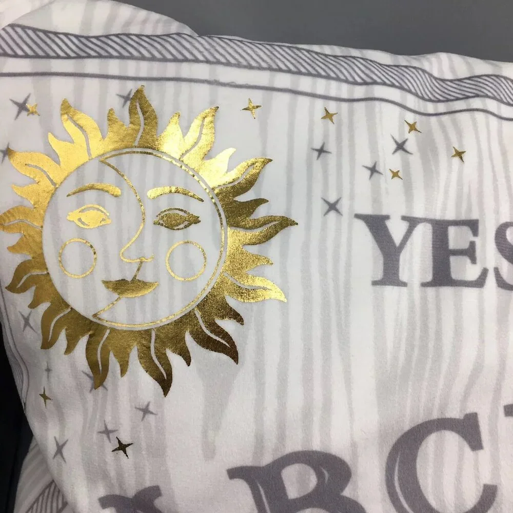 Cynthia Rowley Halloween White Ouija Board Feather Pillow Luxury Designer XL 30